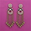 Indo Western Long Earring with Mehndi Plating