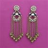Indo Western Long Earring with Mehndi Plating