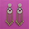 Indo Western Long Earring with Mehndi Plating