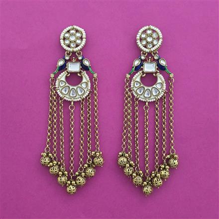 Indo Western Long Earring with Mehndi Plating