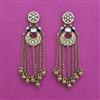 Indo Western Long Earring with Mehndi Plating