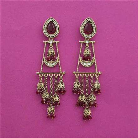 Indo Western Classic Earring With Mehndi Plating