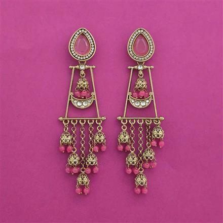 Indo Western Classic Earring With Mehndi Plating