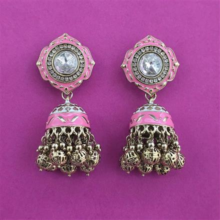 Indo Western Jhumki with Mehndi Plating