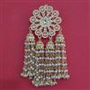 Indo Western Moti Hair Brooch With Gold Plating