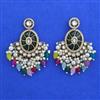 Indo Western Moti Earring With Mehndi Plating