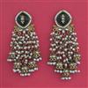 Indo Western Moti Earring With Mehndi Plating