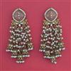 Indo Western Moti Earring With Mehndi Plating