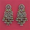 Indo Western Moti Earring With Mehndi Plating