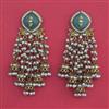 Indo Western Moti Earring With Mehndi Plating