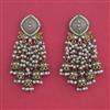 Indo Western Moti Earring With Mehndi Plating