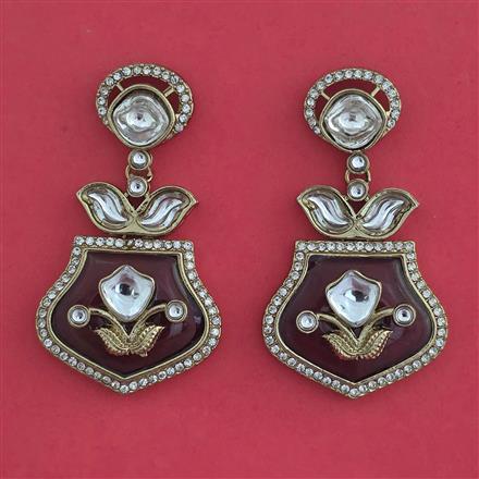 Indo Western Classic Earring With Mehndi Plating