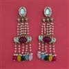 Indo Western Moti Earring with Mehndi Plating