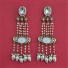Indo Western Moti Earring with Mehndi Plating