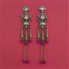 Indo Western Long Earring with Mehndi Plating