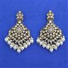 Indo Western Moti Earring with Mehndi Plating