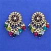 Indo Western Moti Earring with Mehndi Plating