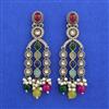 Indo Western Moti Earring with Mehndi Plating