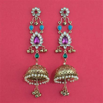 Indo Western Jhumki with Mehndi Plating