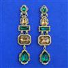 Indo Western Long Earring With Mehndi Plating