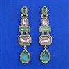 Indo Western Long Earring With Mehndi Plating