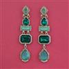 Indo Western Long Earring With Mehndi Plating