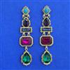 Indo Western Long Earring With Mehndi Plating