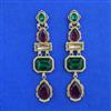 Indo Western Long Earring With Mehndi Plating