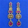 Indo Western Long Earring With Mehndi Plating