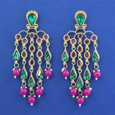 Indo Western Classic Earring with Mehndi Plating