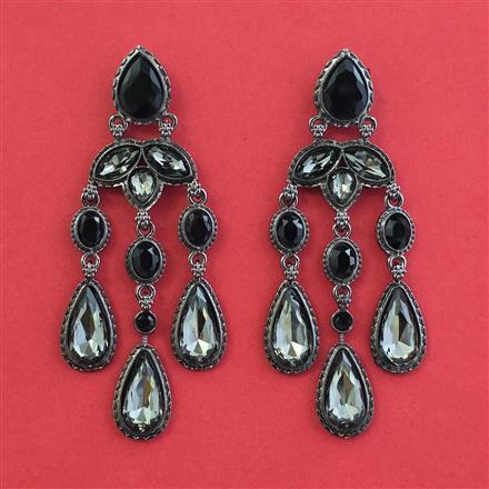 Indo Western Classic Earring with Black Plating
