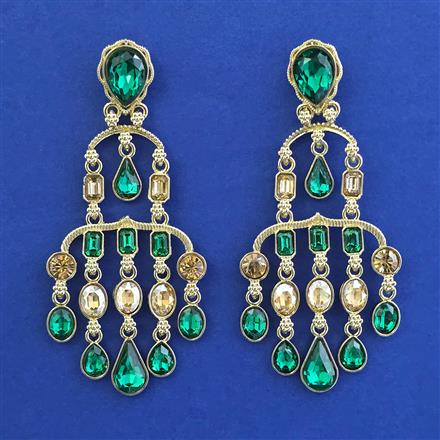 Indo Western Classic Earring With Mehndi Plating