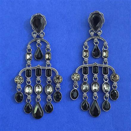 Indo Western Classic Earring with Black Plating