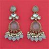 Indo Western Moti Earring with Mehndi Plating