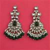 Indo Western Moti Earring with Mehndi Plating
