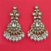 Indo Western Moti Earring with Mehndi Plating