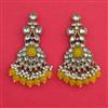 Indo Western Moti Earring with Mehndi Plating