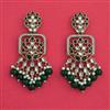 Indo Western Moti Earring with Mehndi Plating