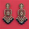 Indo Western Moti Earring with Mehndi Plating