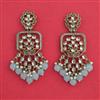Indo Western Moti Earring with Mehndi Plating