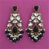 Indo Western Moti Earring with Mehndi Plating