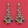 Indo Western Moti Earring with Mehndi Plating