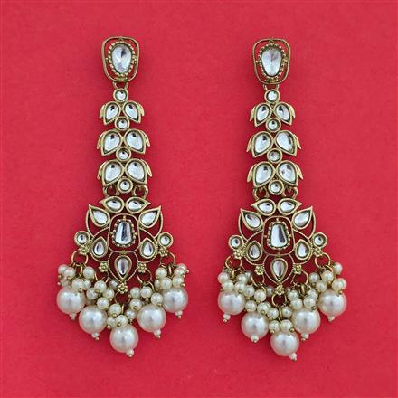 Indo Western Moti Earring with Mehndi Plating