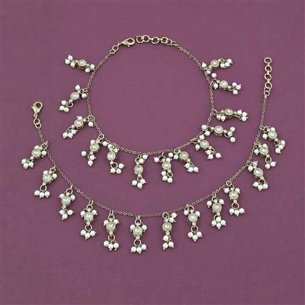 Indo Western Pearl Payal with Mehndi Plating