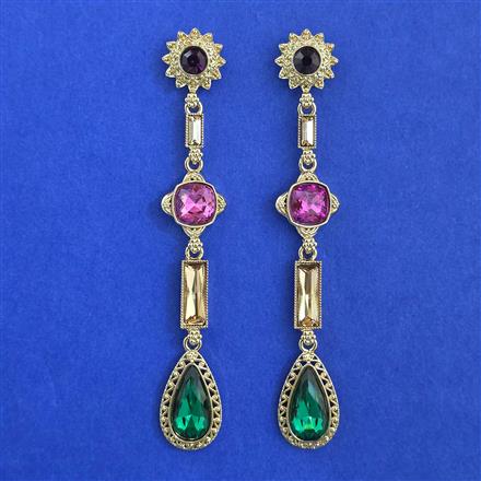 Indo Western Classic Earring with Mehndi Plating