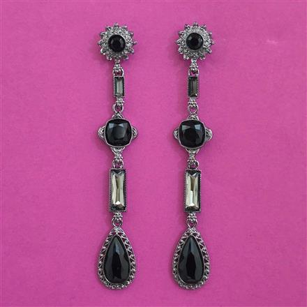 Indo Western Classic Earring with Black Plating
