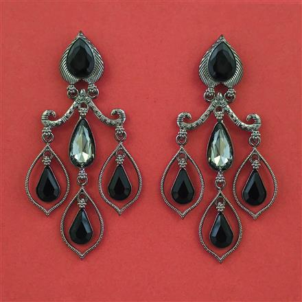 Indo Western Classic Earring with Black Plating