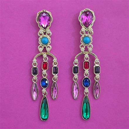 Indo Western Classic Earring with Mehndi Plating