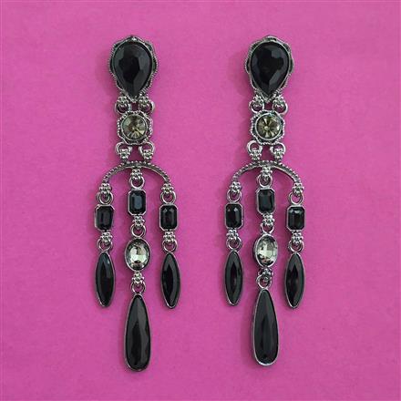 Indo Western Classic Earring with Black Plating