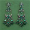 Indo Western Long Earring with Black Plating